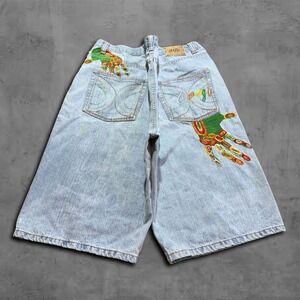 Y2K Baggy Light Wash Coogi Streetwear Skater Denim Shorts
